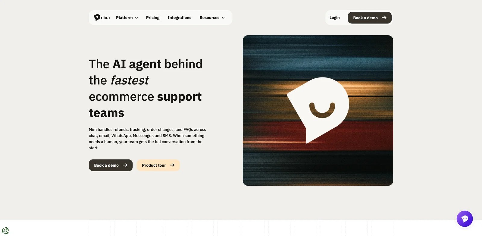 Dixa and Mim interface showing omnichannel AI customer service