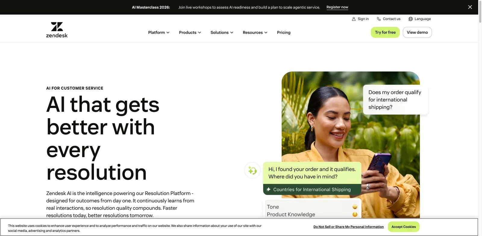 Zendesk AI interface showing AI agents and support ticket workflows