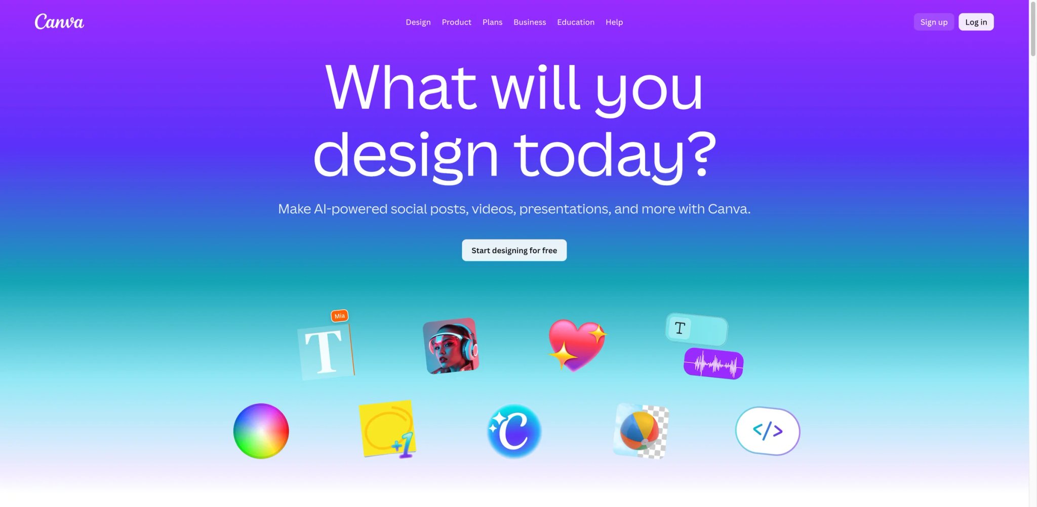 Canva interface showing AI design tools and template library