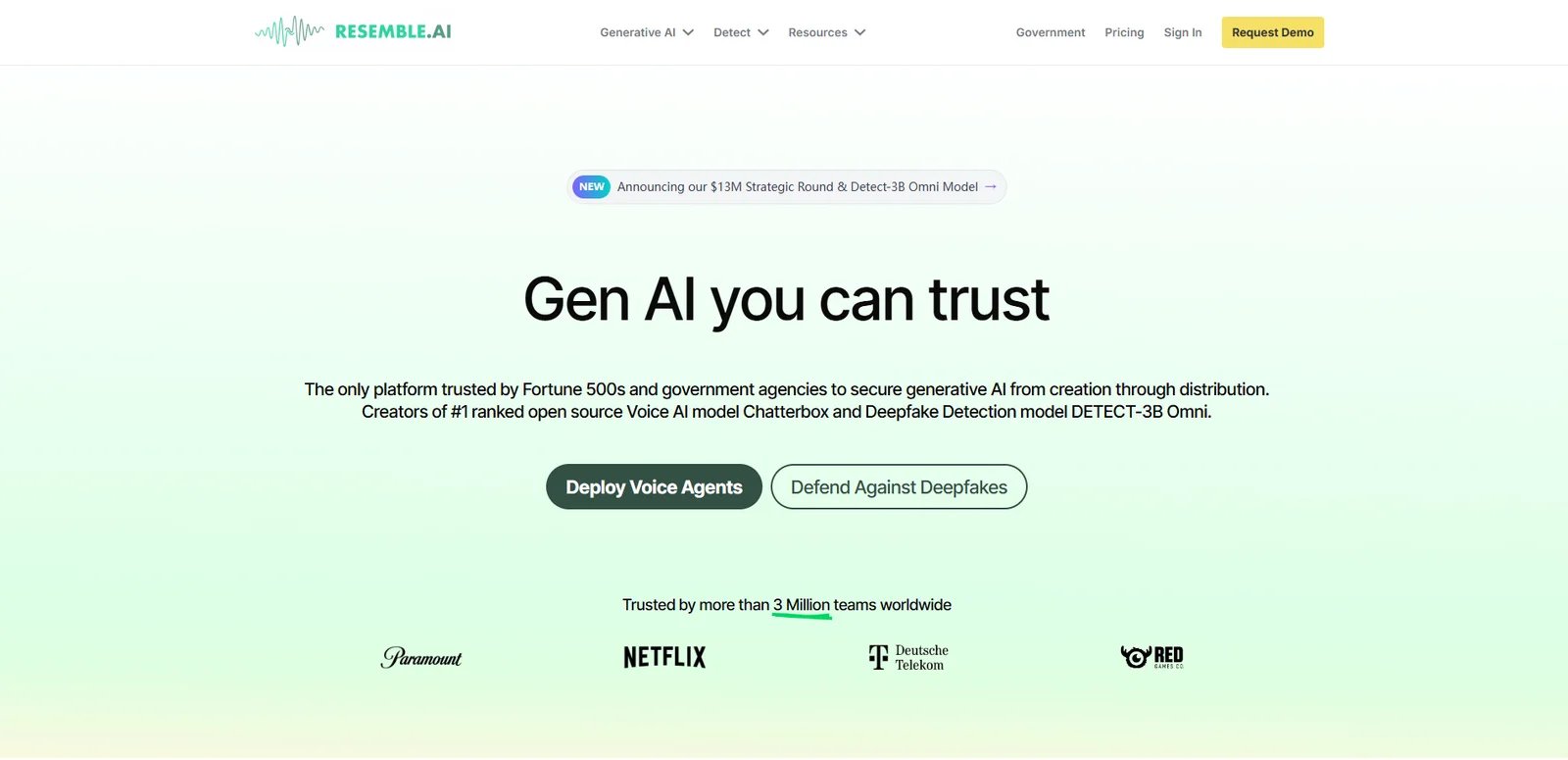 Resemble AI interface
