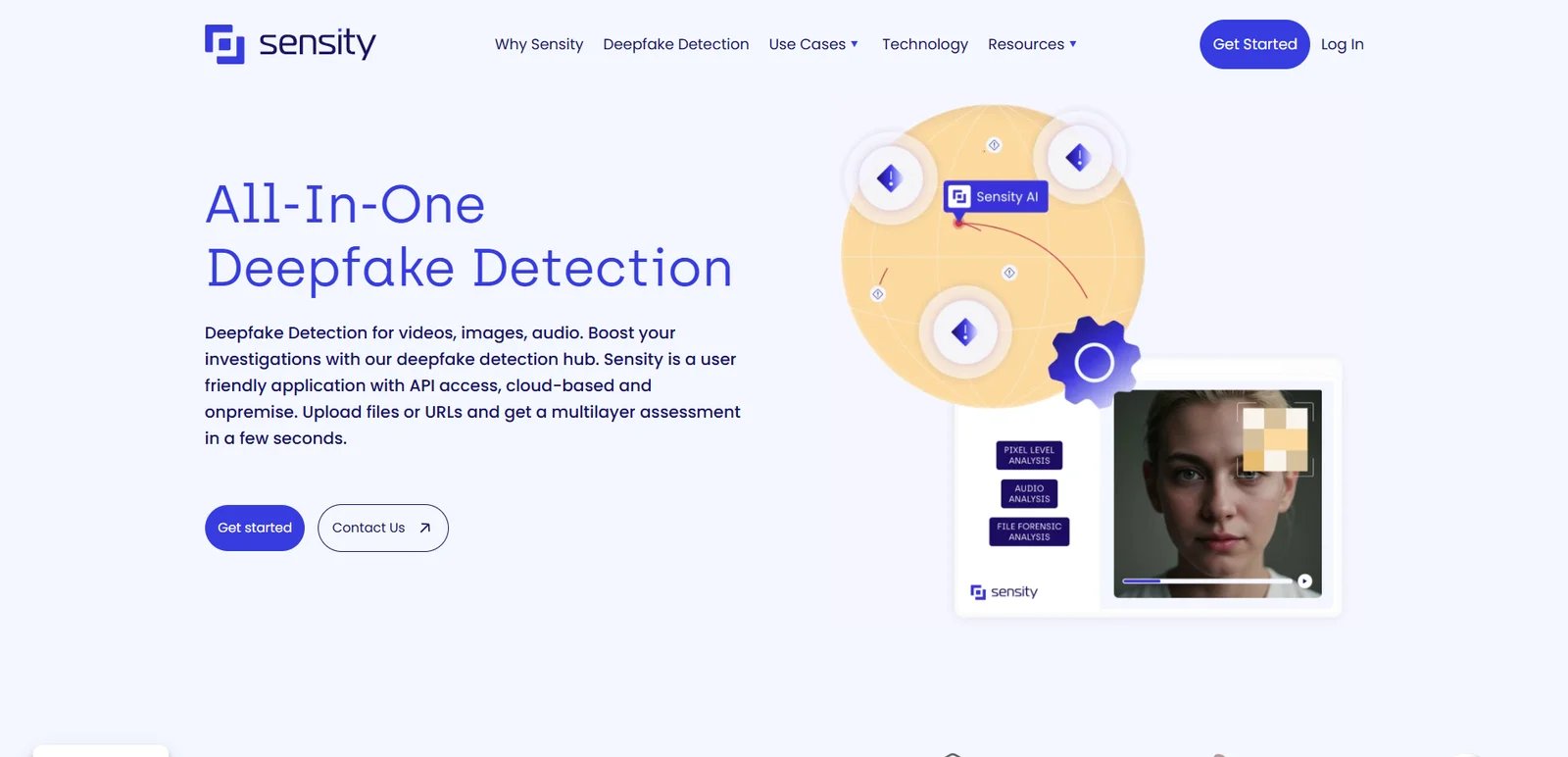 Sensity deepfake detection analysis showing manipulation indicators
