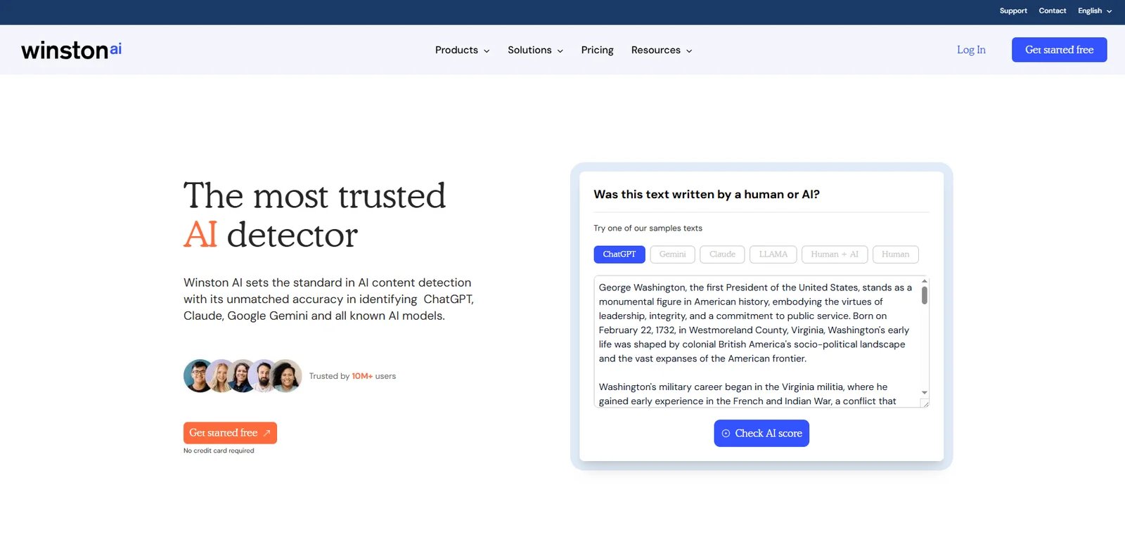 Winston AI interface