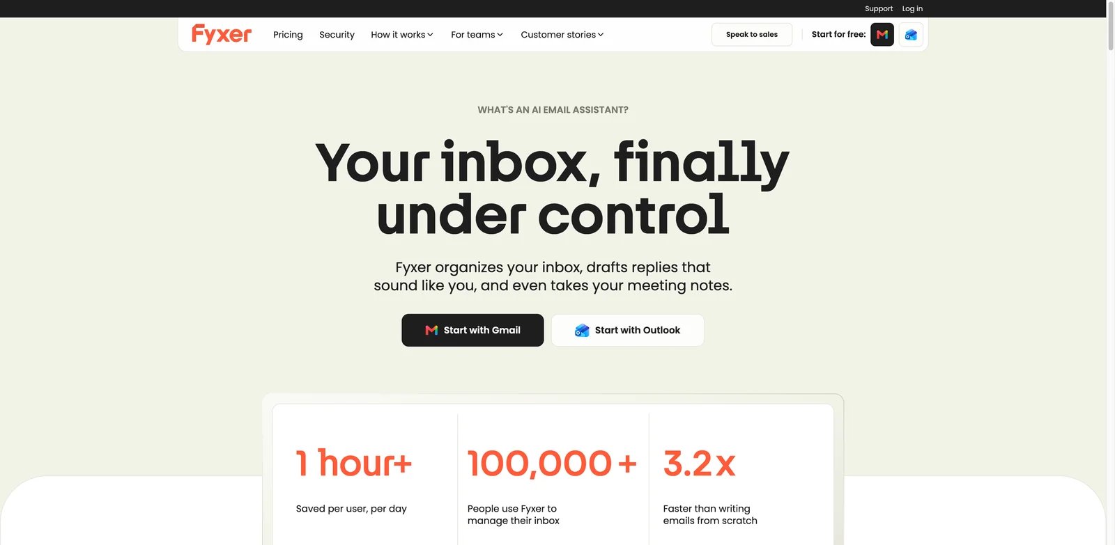 Fyxer interface showing AI email priority labels and drafts