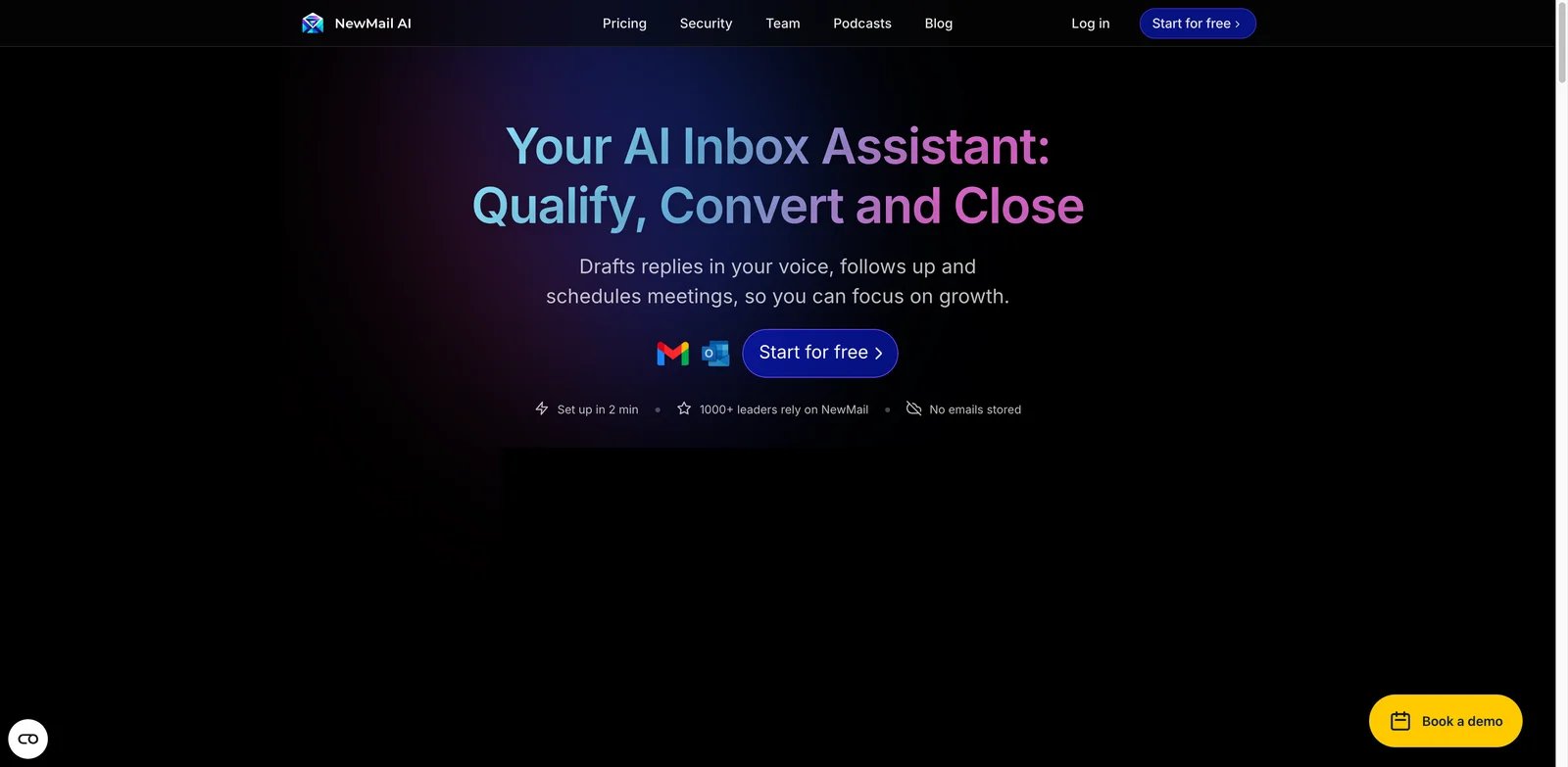 NewMail AI interface showing priority inbox and AI email drafts