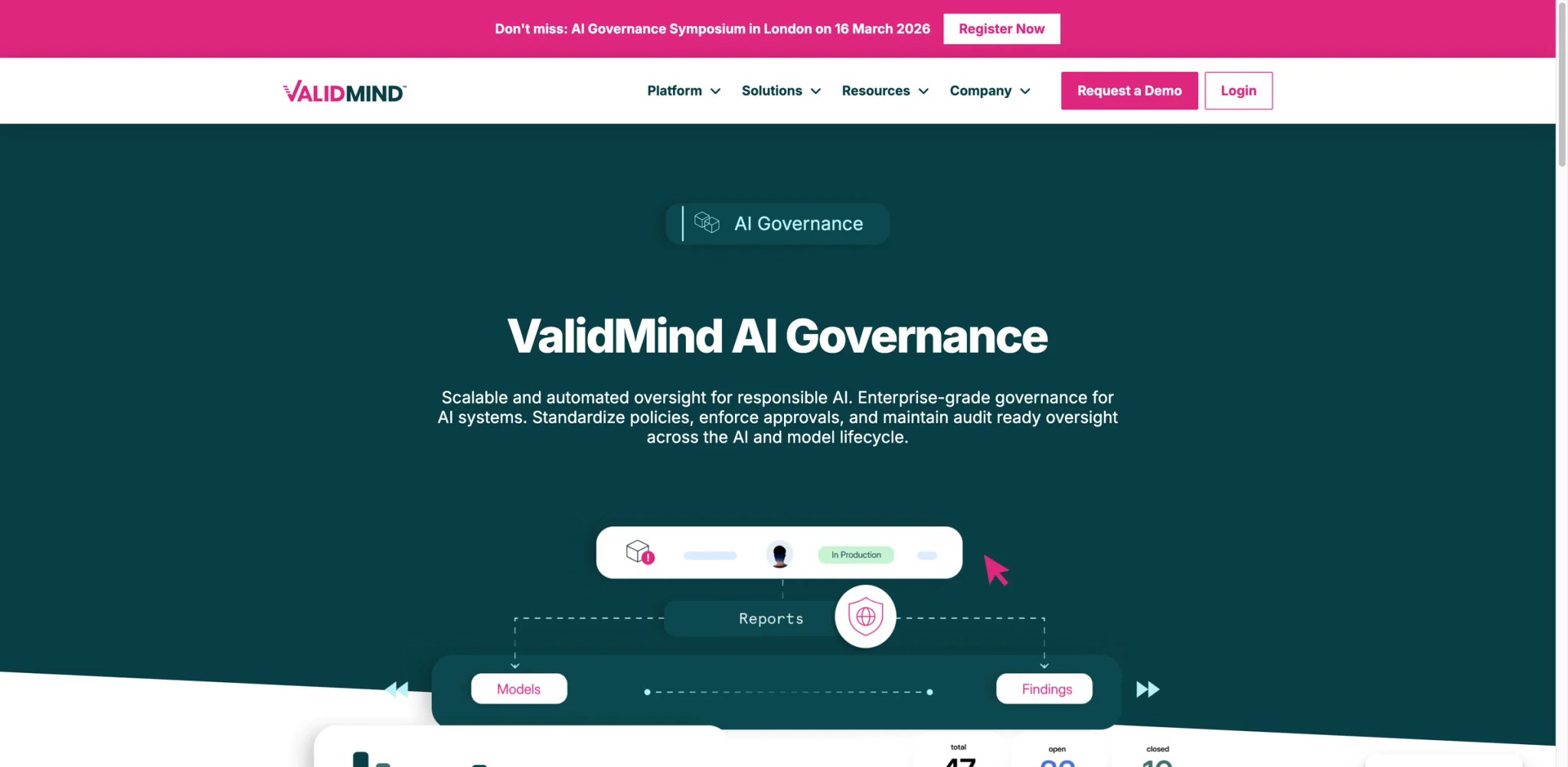 ValidMind AI Governance interface showing model risk management and validation documentation