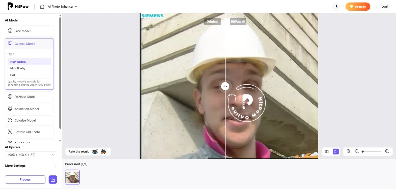 HitPaw desktop interface and batch processing