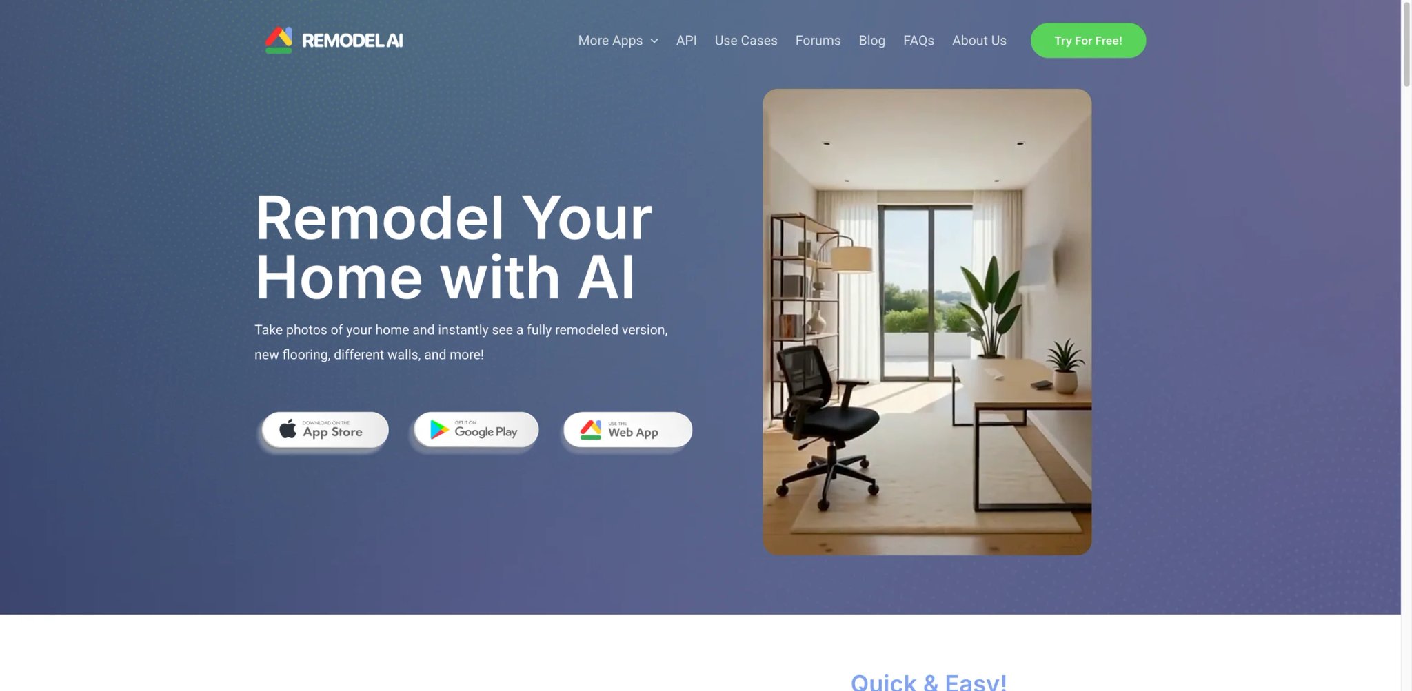 Remodel AI interface showing cross-platform redesign
