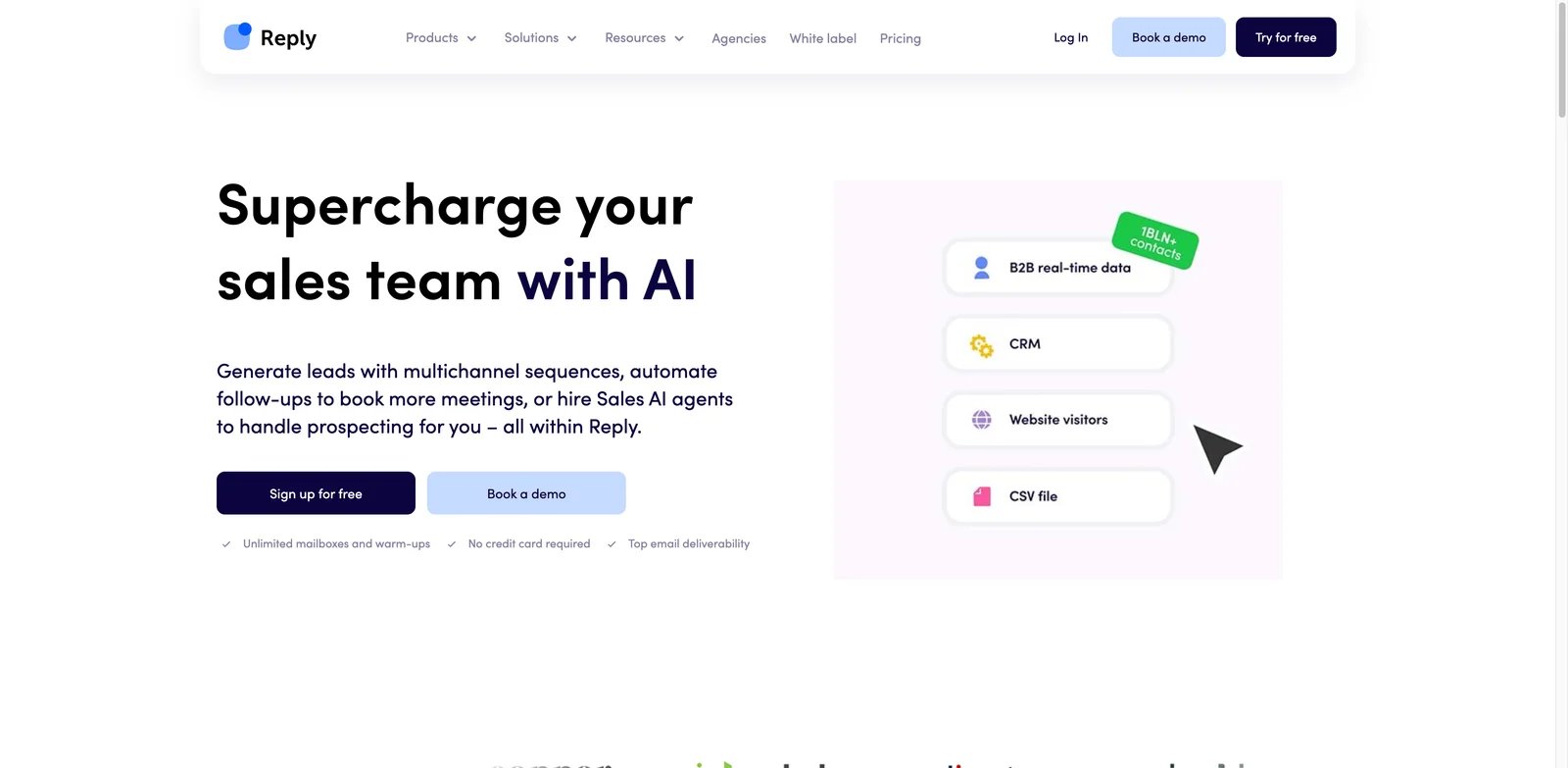 Reply.io interface showing AI sales engagement sequences and inbox workflow