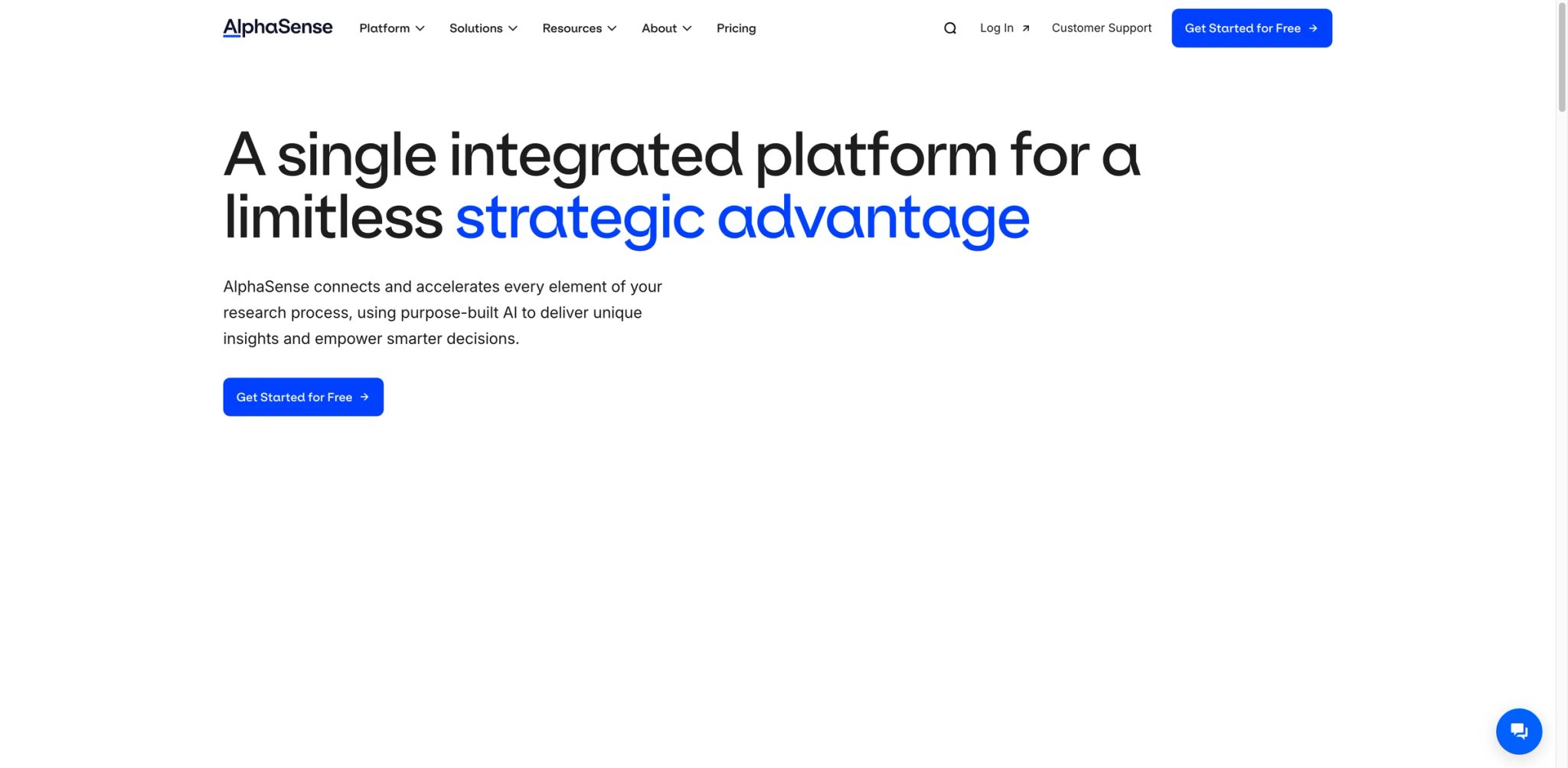 AlphaSense interface showing enterprise deep research across broker reports and filings