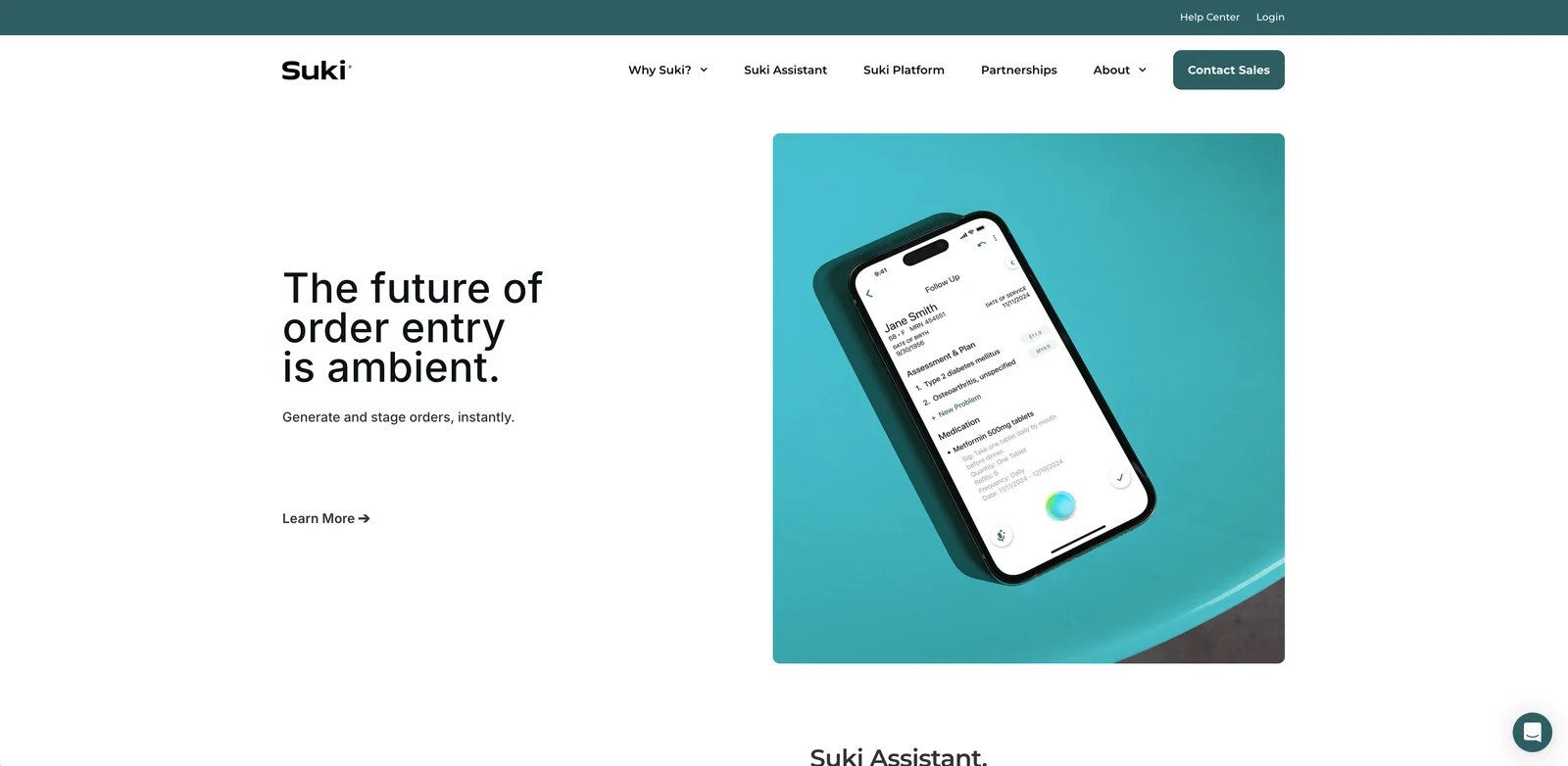Suki AI voice assistant for healthcare