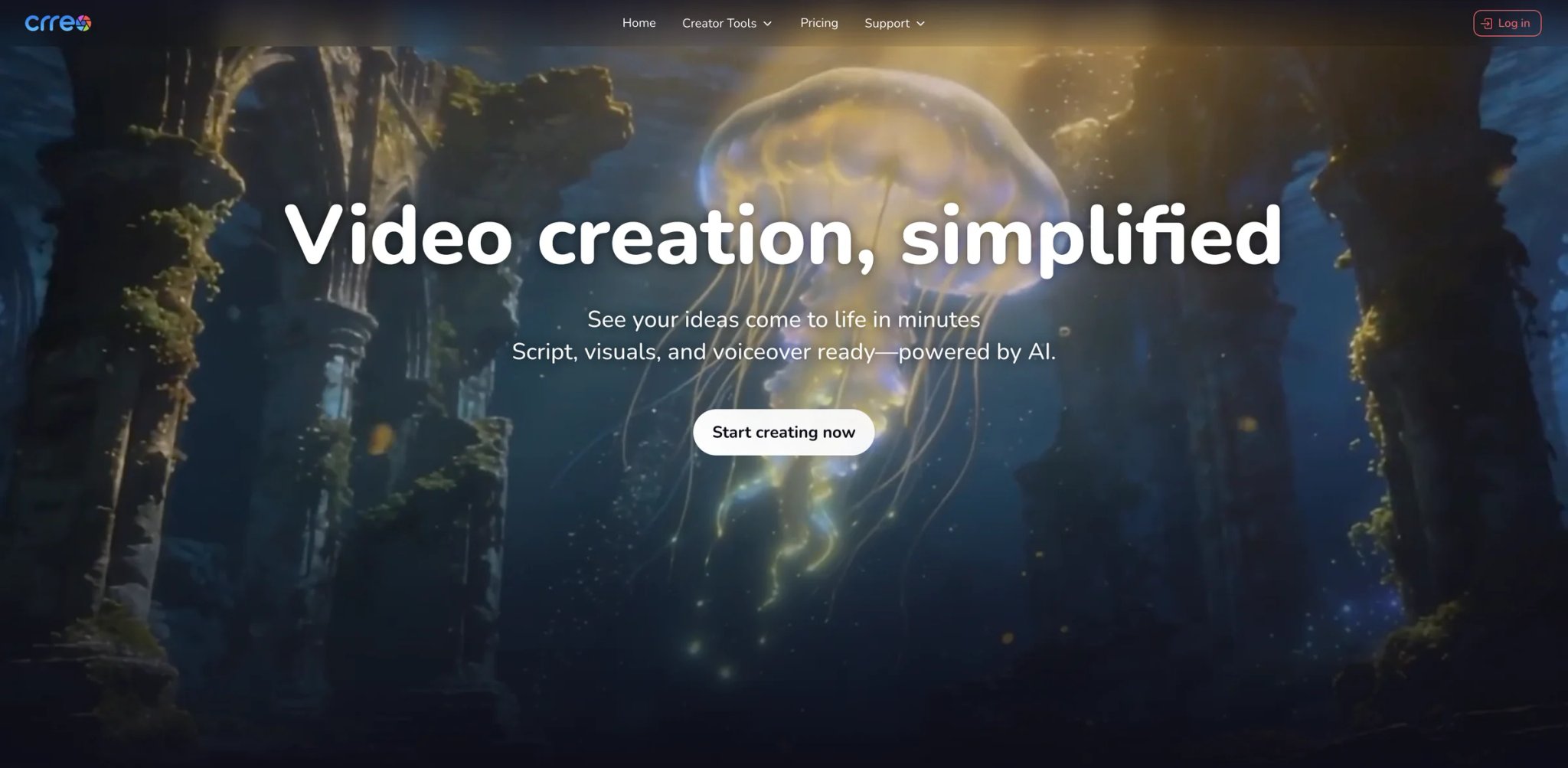 Crreo interface showing long form AI music video generation up to 15 minutes