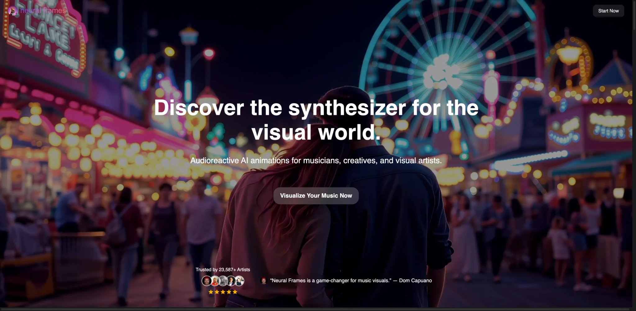 Neural Frames interface showing 8-stem audio reactive timeline