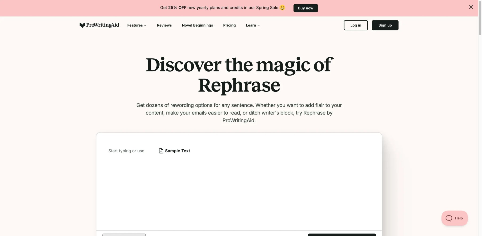 ProWritingAid interface showing rephrase suggestions