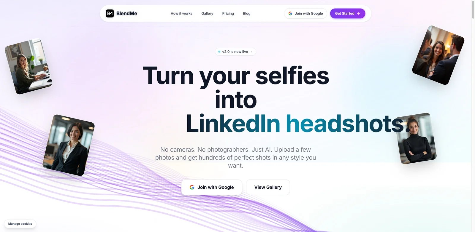 BlendMe.ai interface showing face identity lock and AI portrait style generation