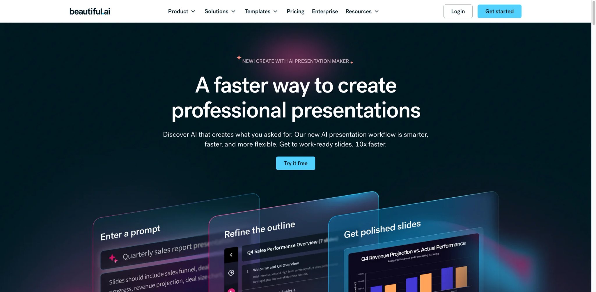Beautiful.ai interface showing smart layout design