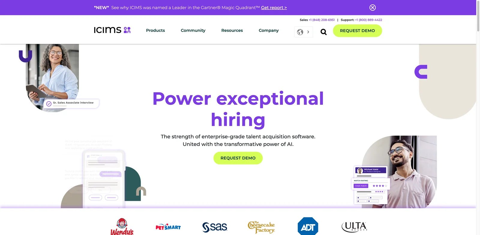 iCIMS interface showing enterprise talent acquisition workflow