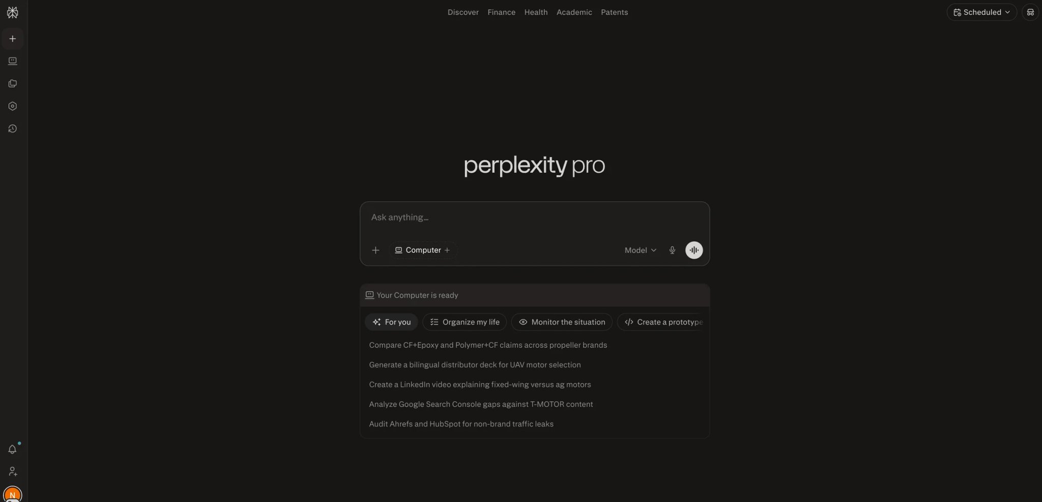 Perplexity interface showing a cited search response with follow-up question suggestions