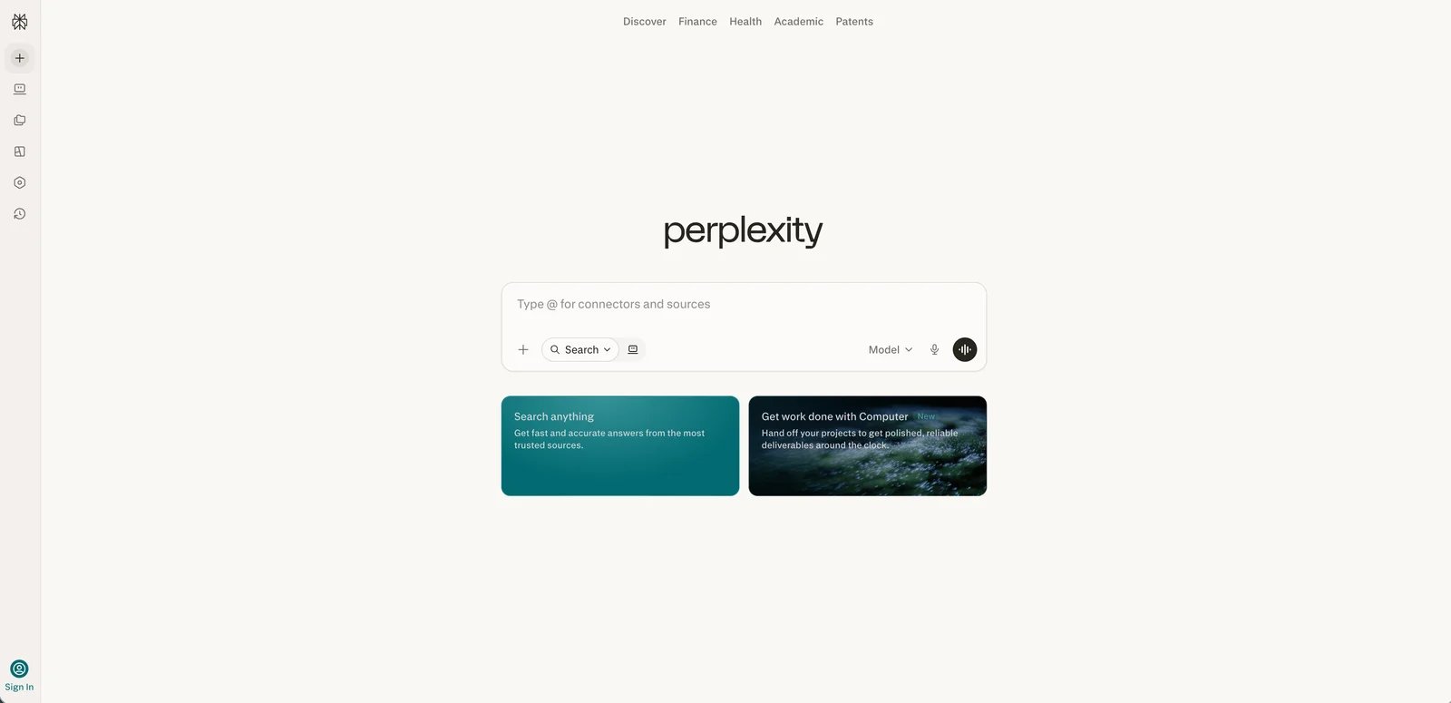 Perplexity interface showing cited answer results and source links