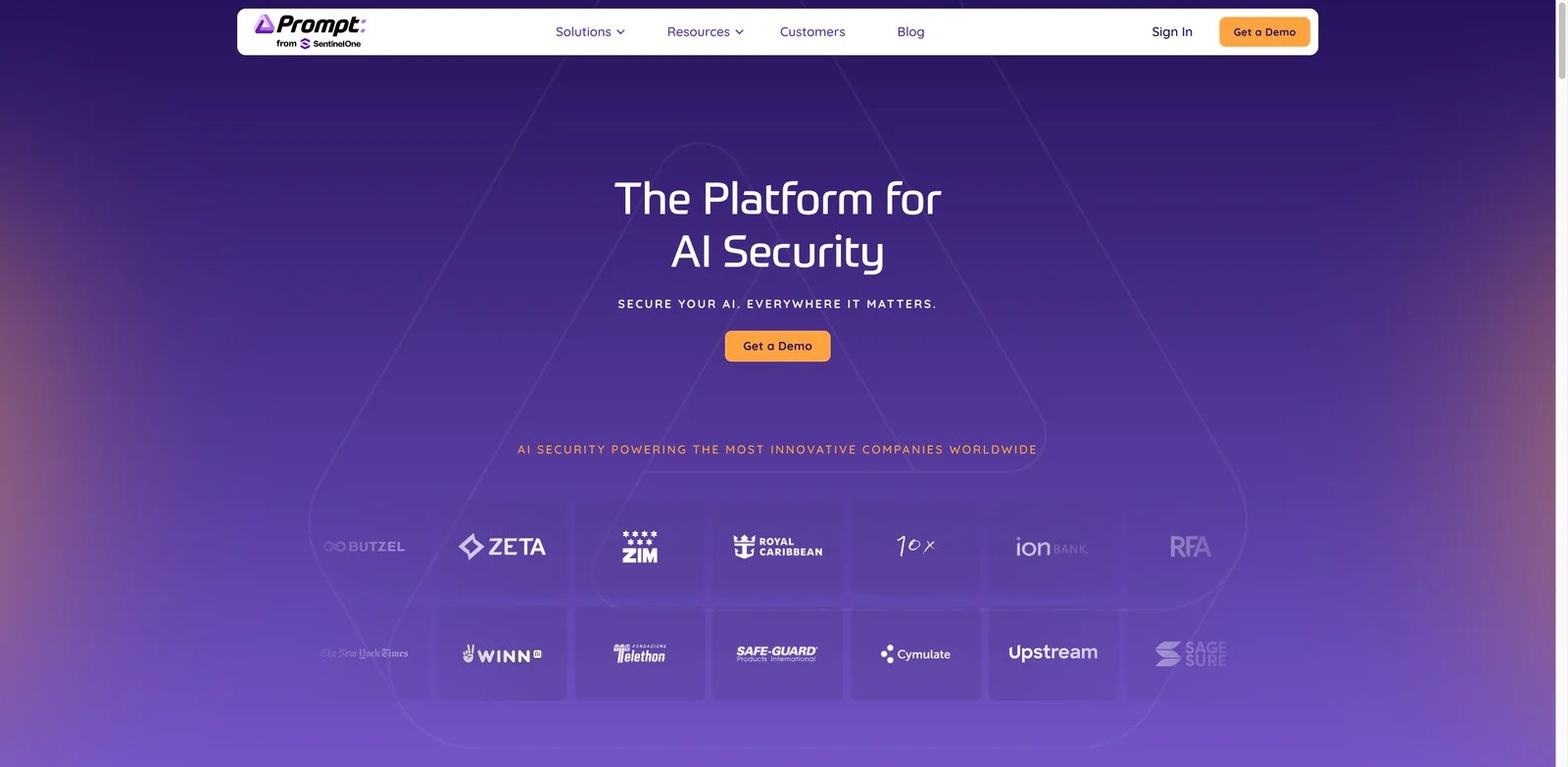 Prompt Security interface showing GenAI usage governance and app protection