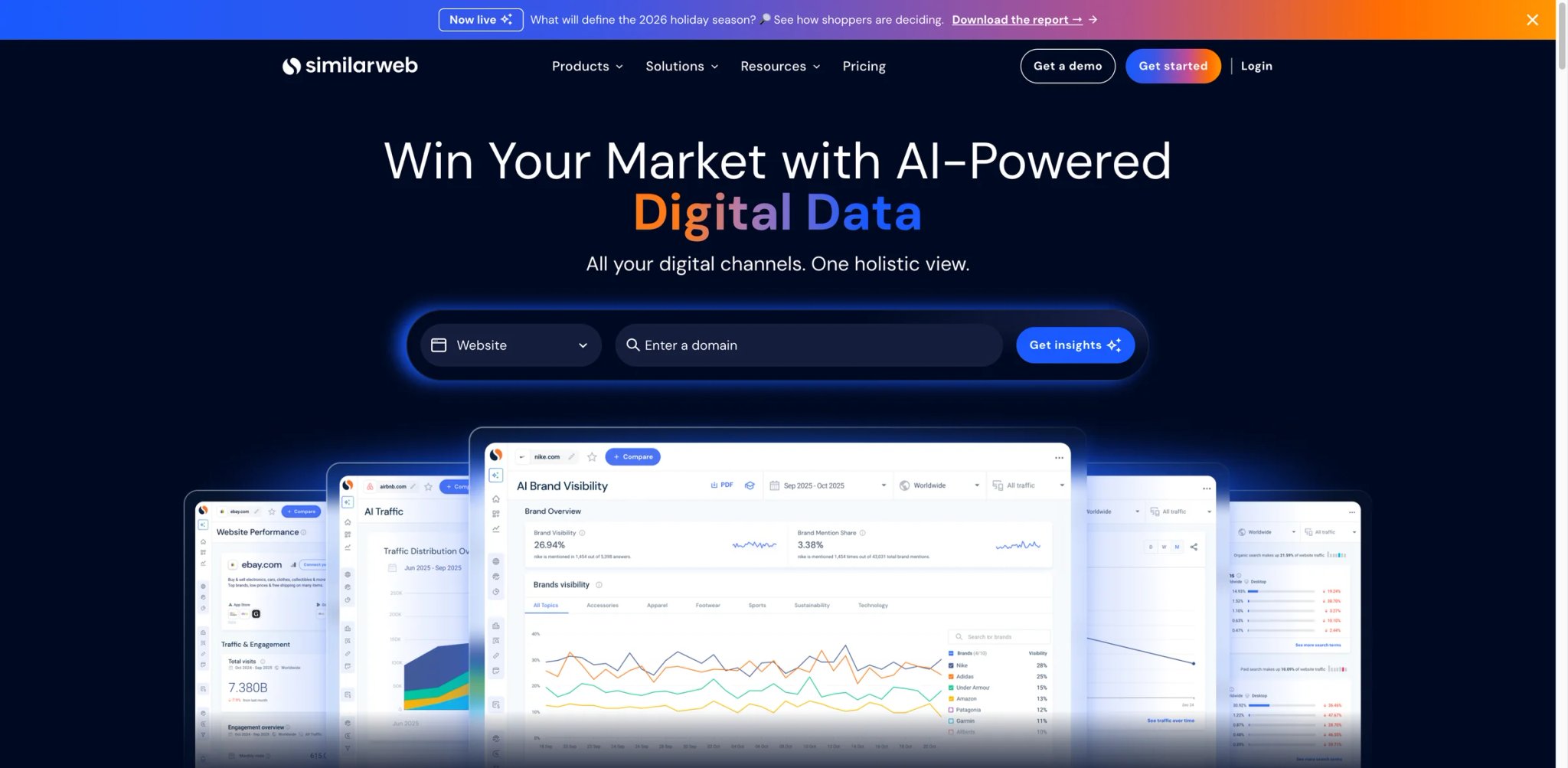 Similarweb interface showing competitive intelligence dashboard