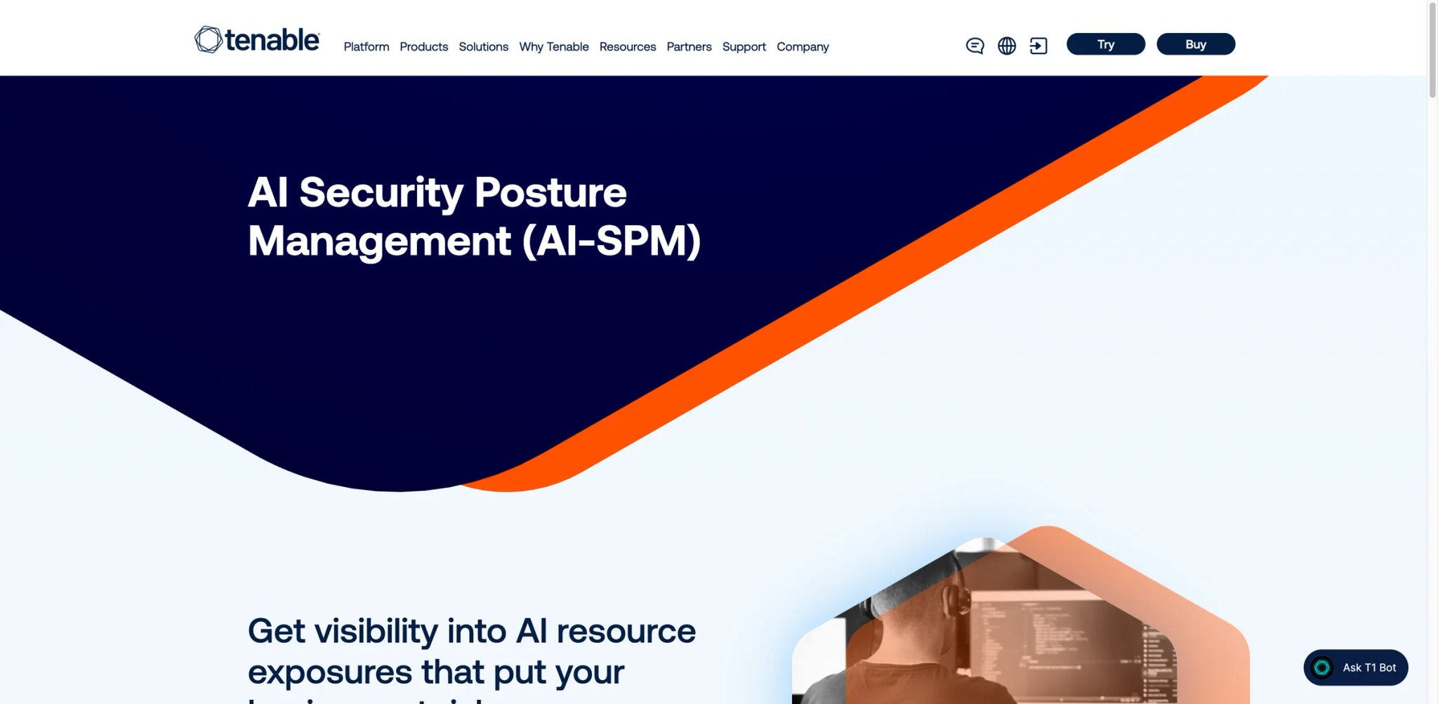 Tenable Cloud Security AI-SPM interface showing multi-cloud AI posture assessment