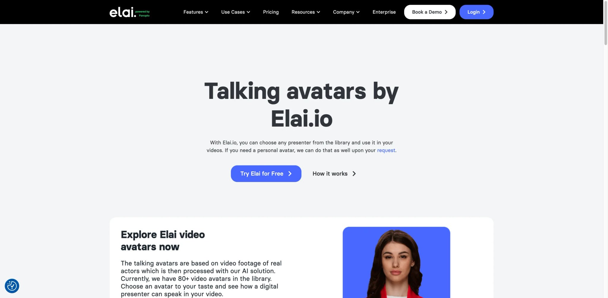 Elai interface showing selfie avatar creation