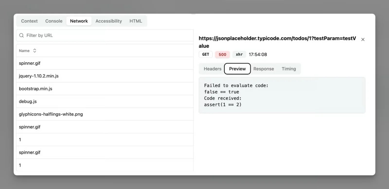 Momentic network viewer showing requests captured during a test run