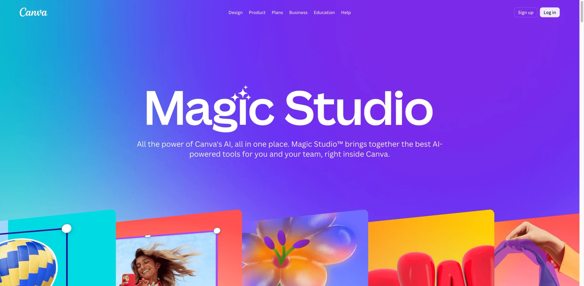 Canva Magic Studio interface showing design generation