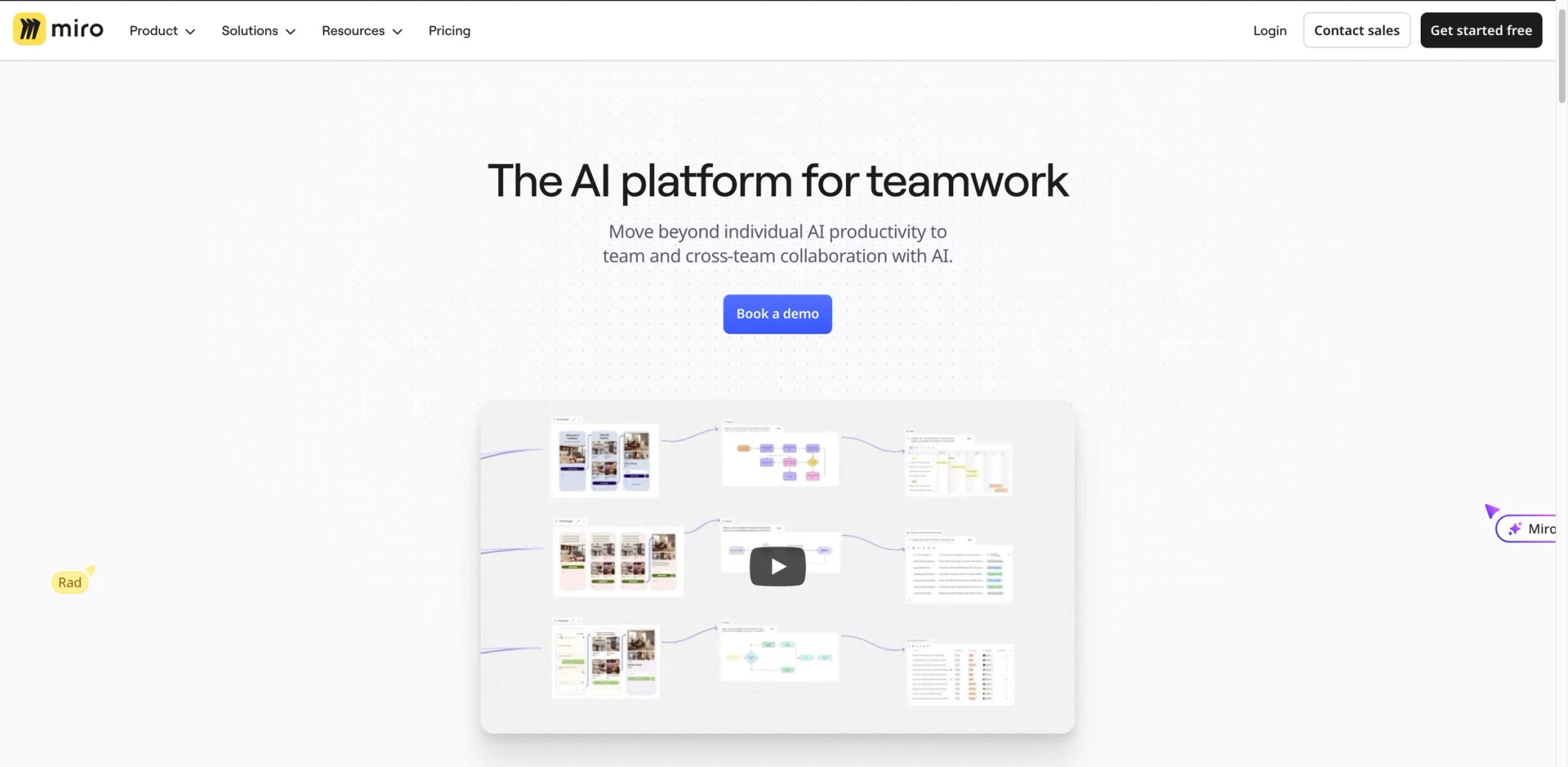 Miro AI interface showing brainstorming board