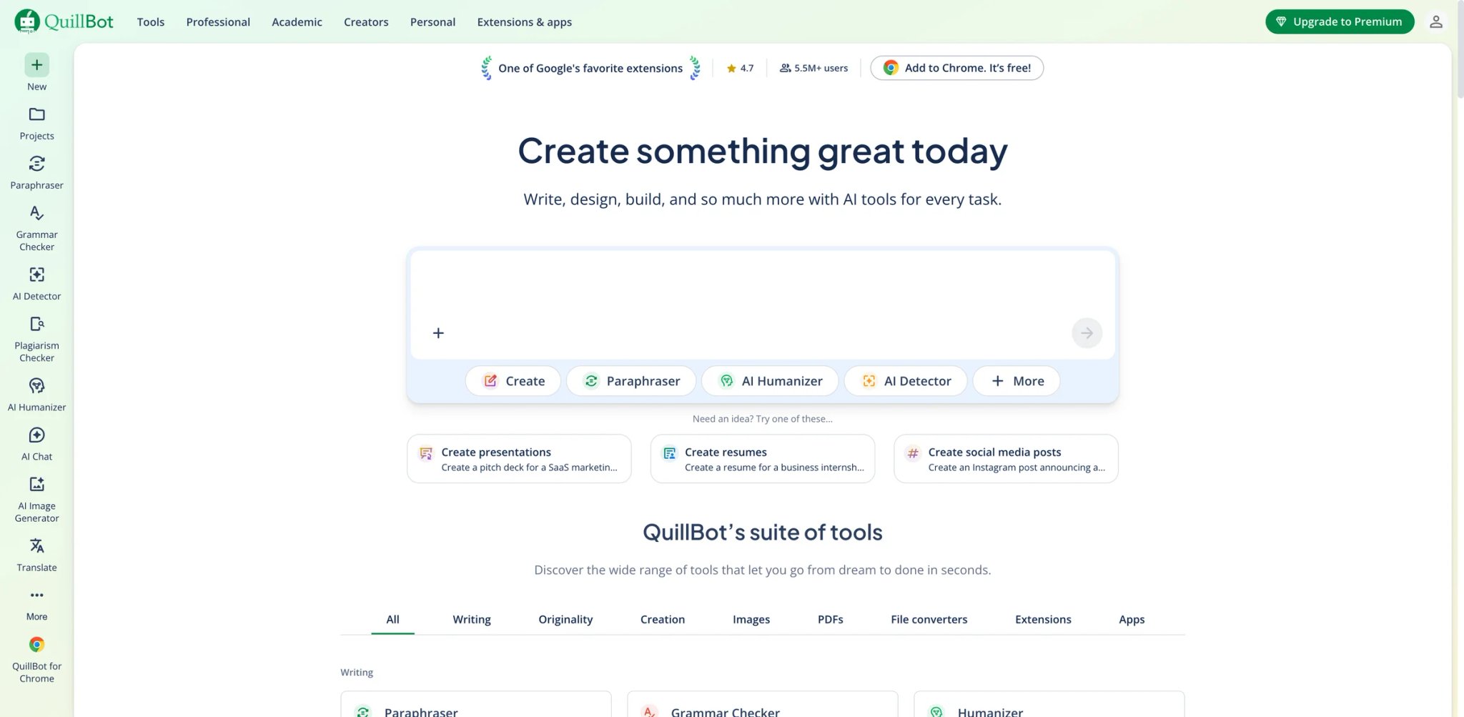 QuillBot interface showing paraphrase modes side by side for an essay paragraph