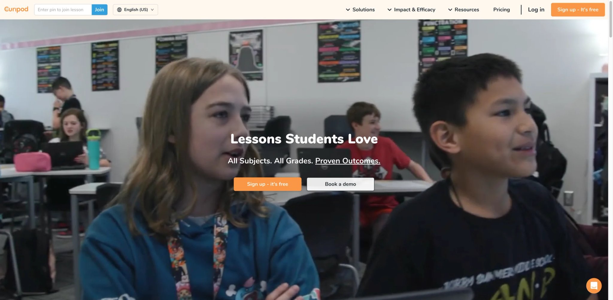 Curipod interface showing interactive AI-generated lesson slides
