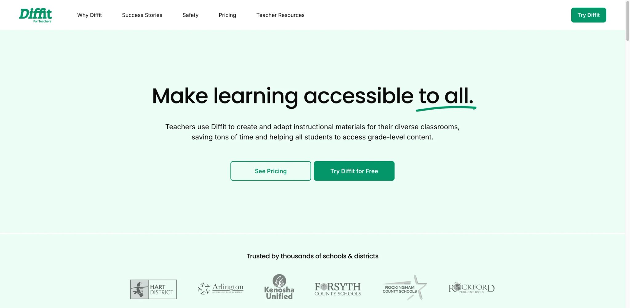 Diffit interface showing differentiated leveled reading output