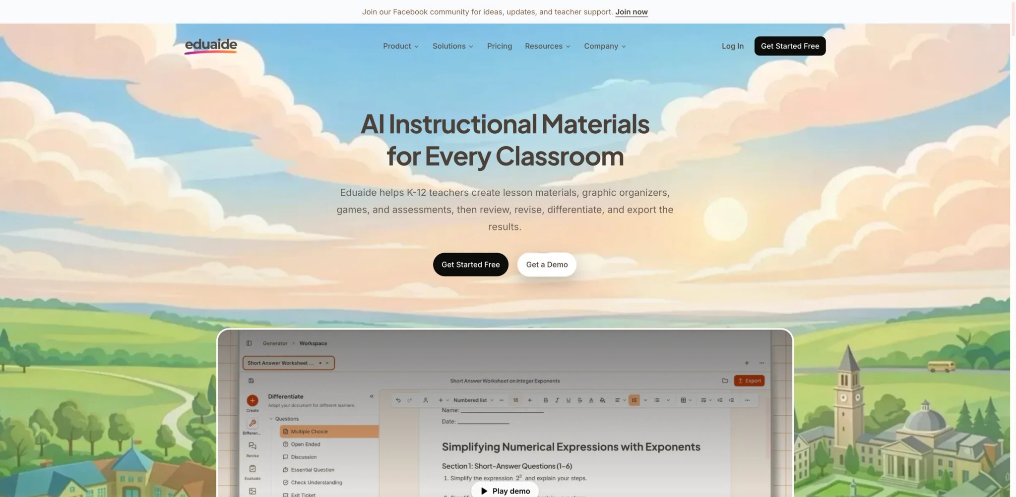 Eduaide.AI interface showing lesson and assessment generation