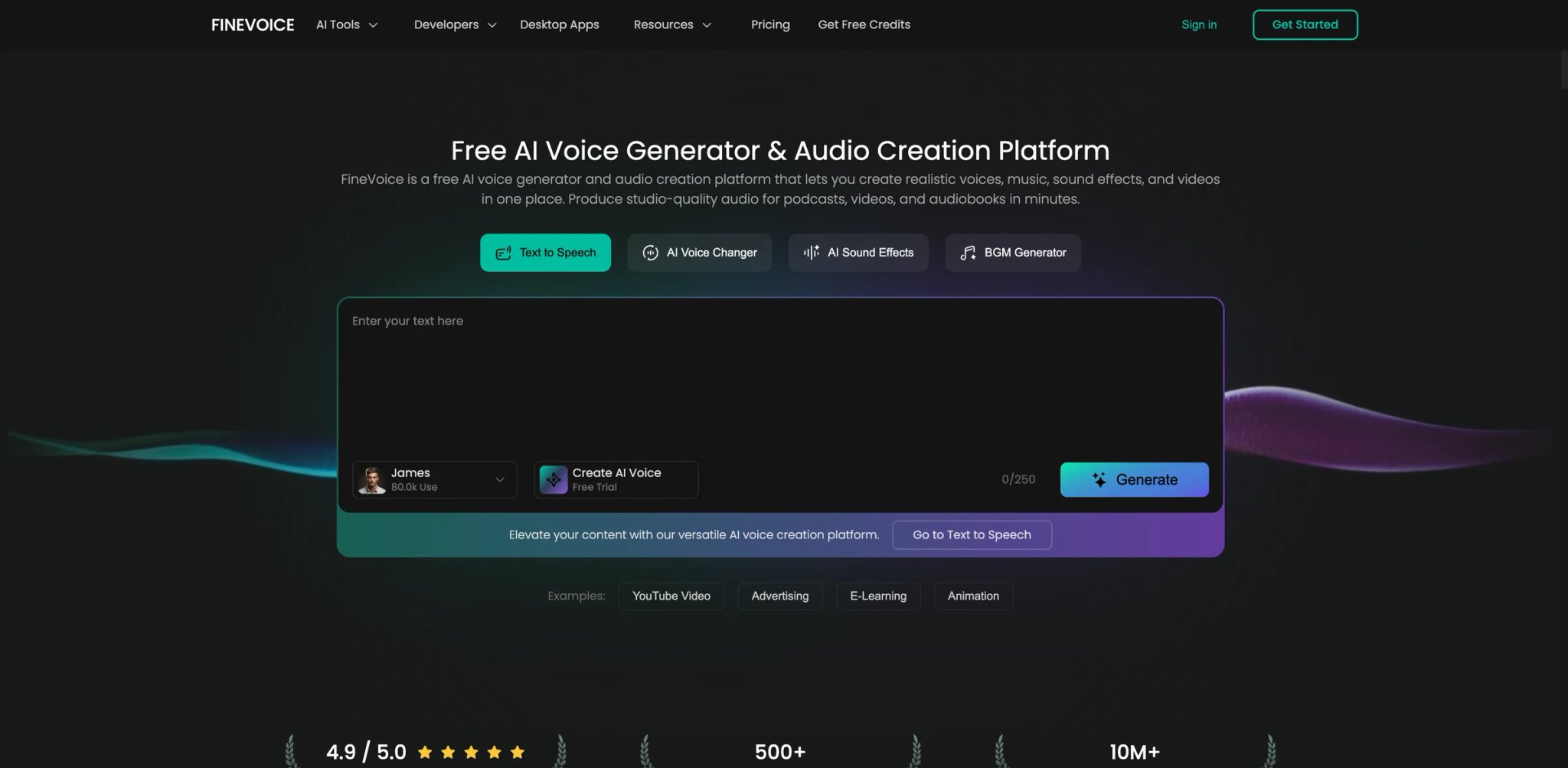 FineVoice interface showing combined real-time voice changer and AI voice cloning modules