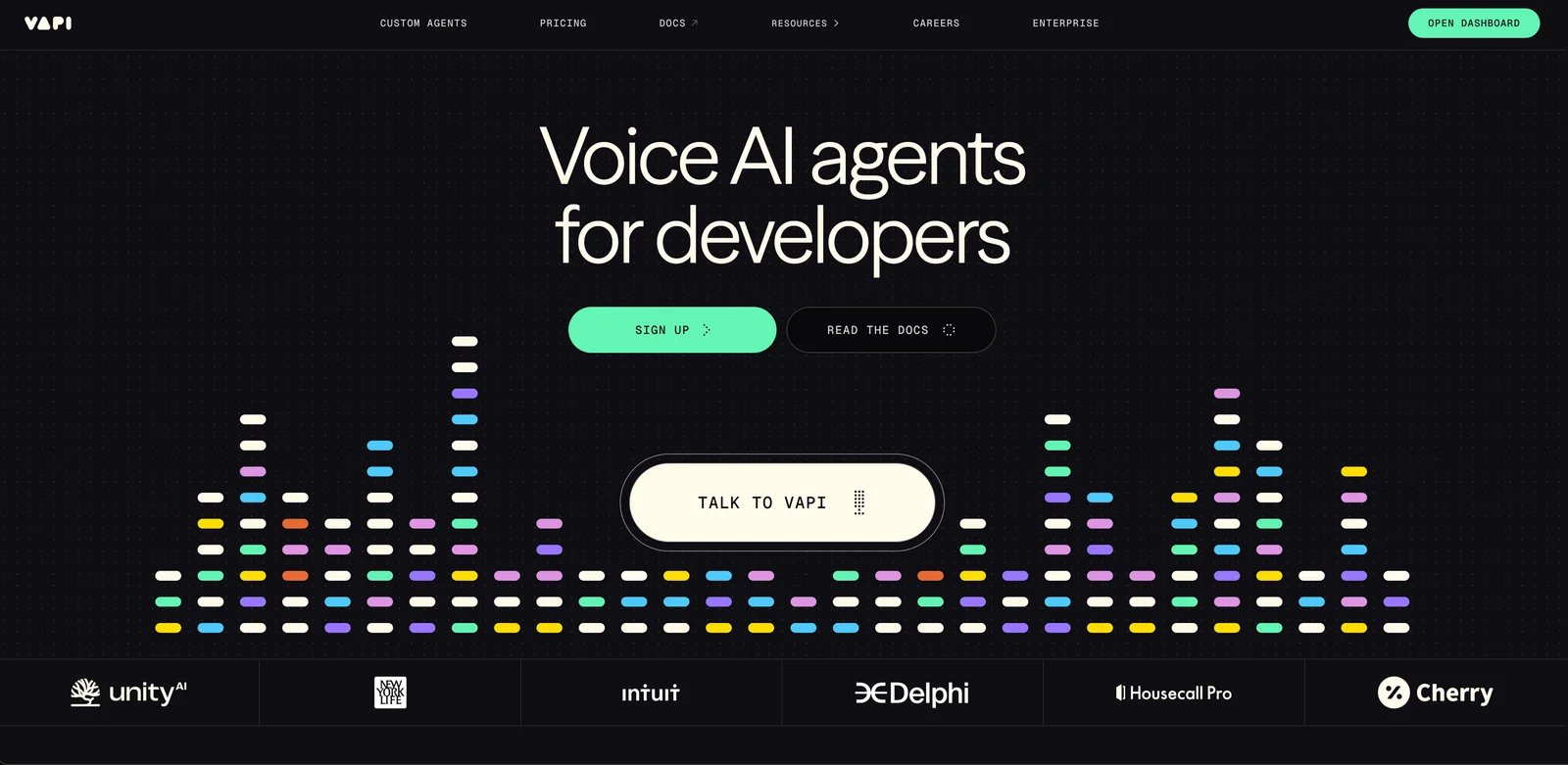 Vapi interface showing voice agent dashboard and squad workflows