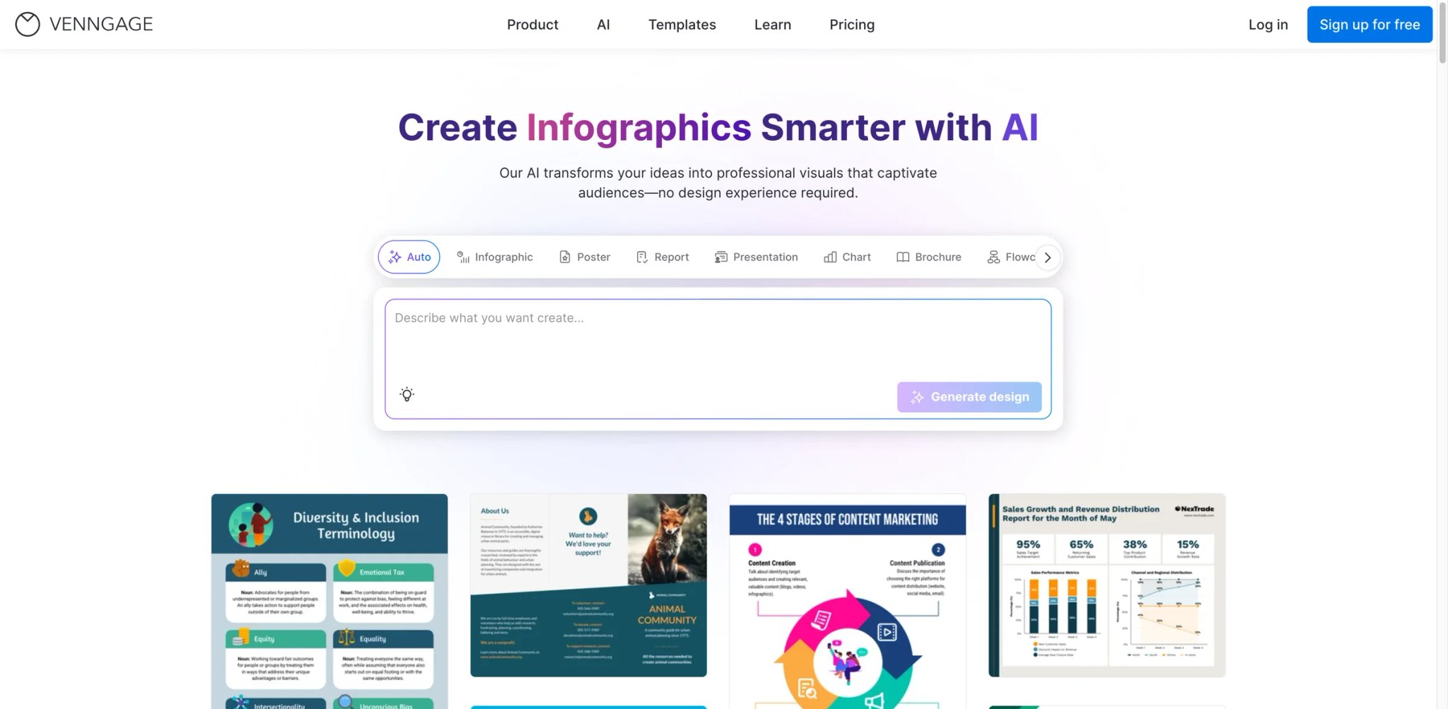 Venngage interface showing AI-assisted book cover template editor