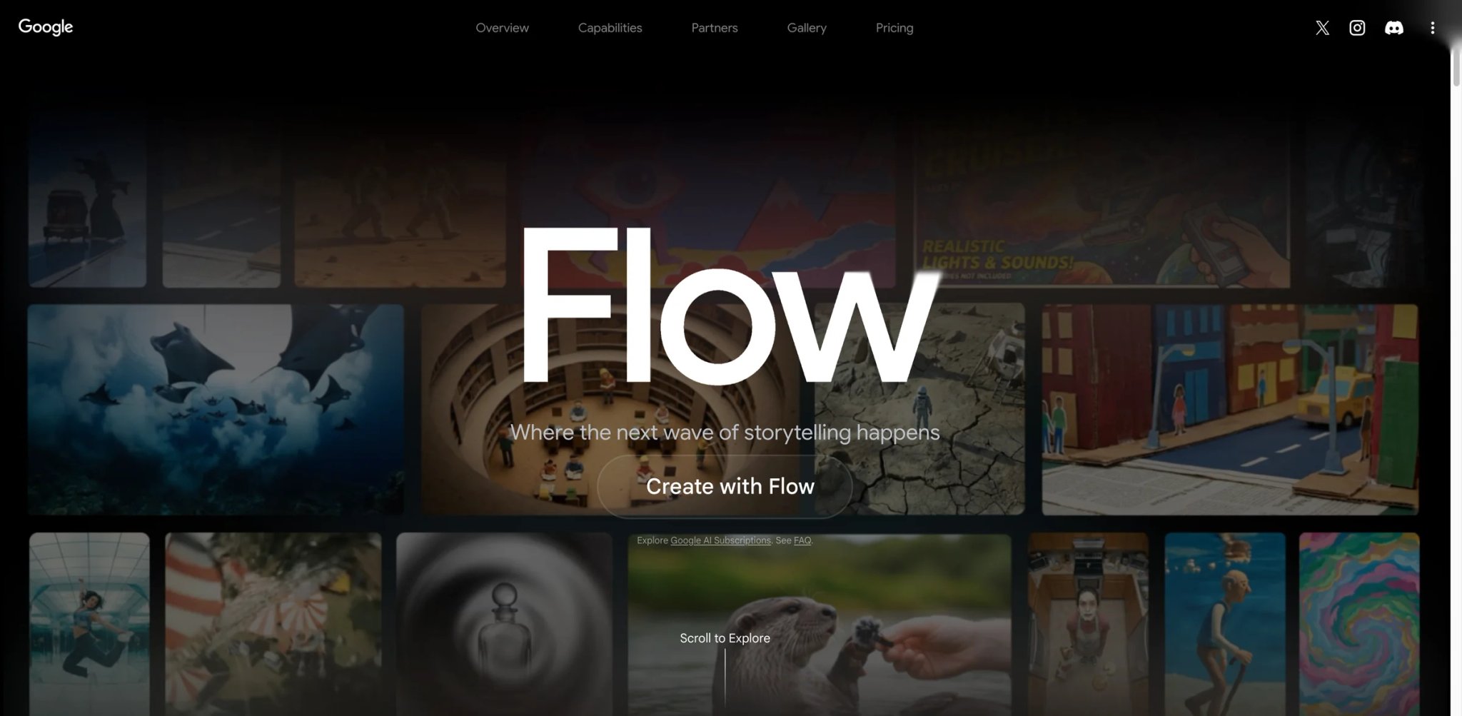 Google Flow interface showing Veo native audio scene assembly