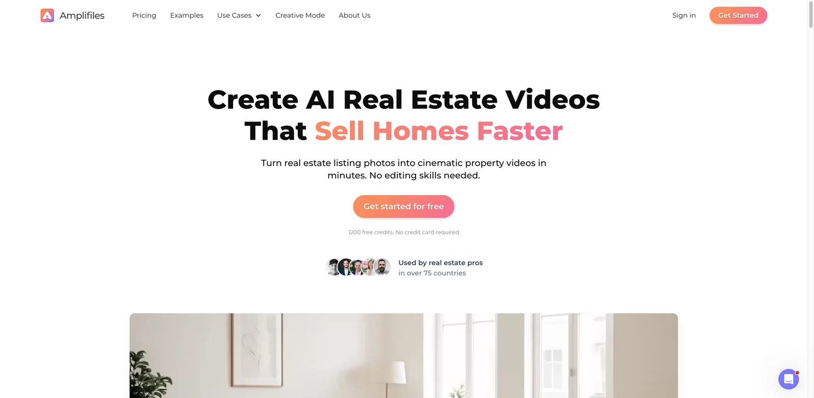 Amplifiles interface showing AI real estate video pricing