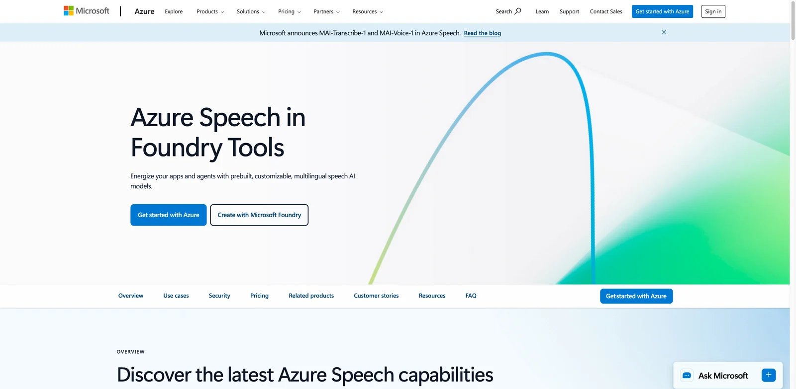 Azure AI Speech interface showing custom neural voice deployment options