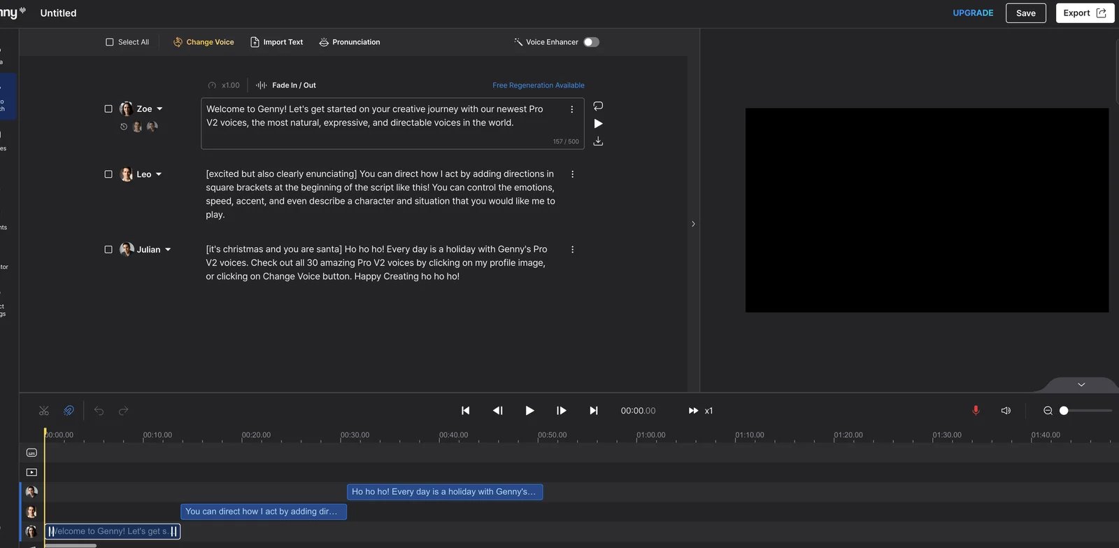 LOVO AI interface showing Genny custom voice creation