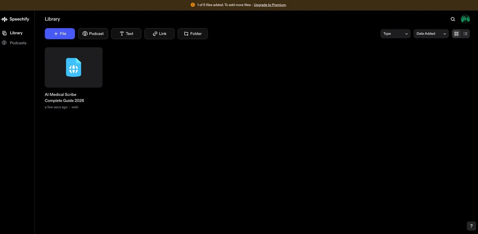 Speechify Studio interface showing AI voiceover and voice cloning tools