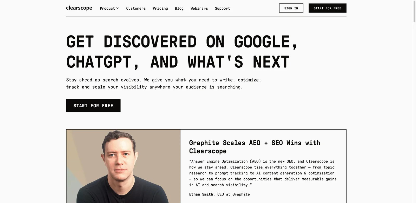 Clearscope interface showing an editorial content grade and semantic recommendations