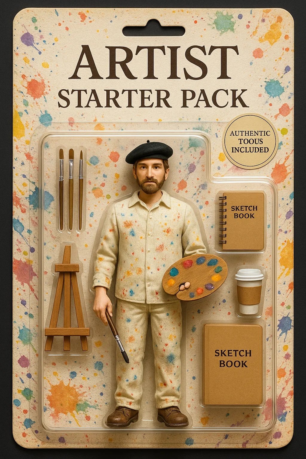 Example of an Artist Starter Pack Figurine generated with ChatGPT
