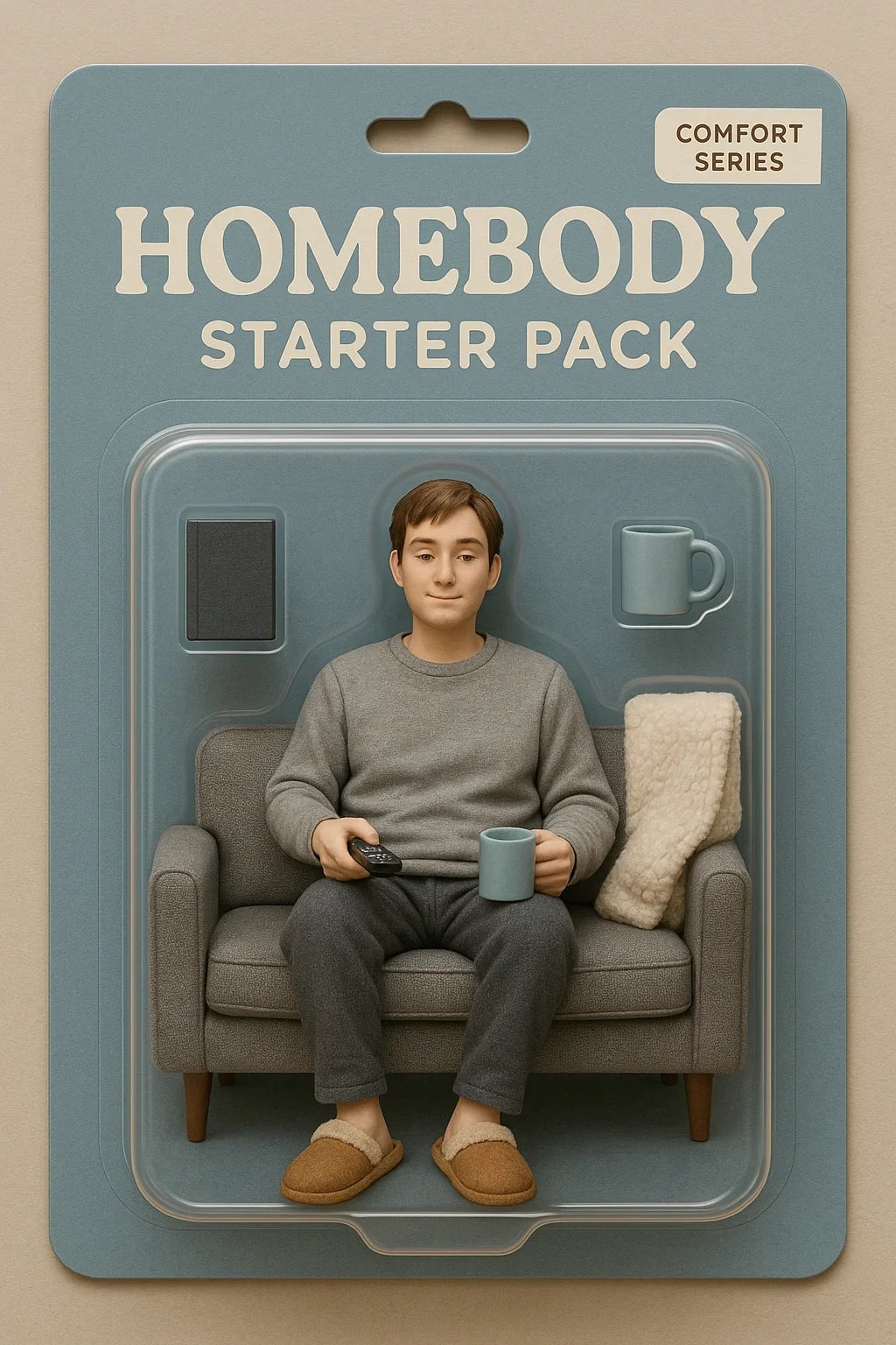 Example of a Homebody Starter Pack Figurine generated with ChatGPT