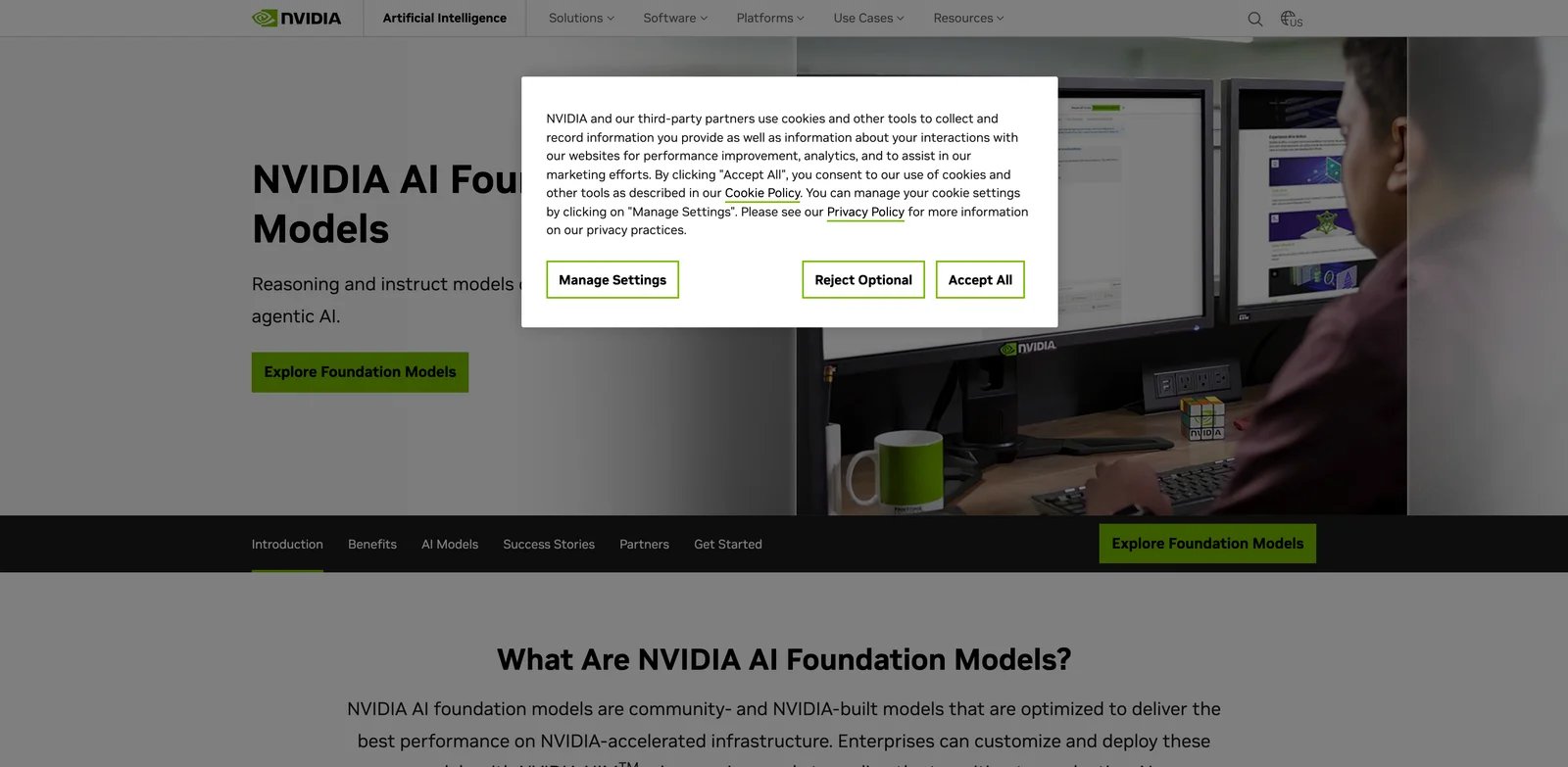 NVIDIA Nemotron interface showing foundation model catalog and NIM deployment options