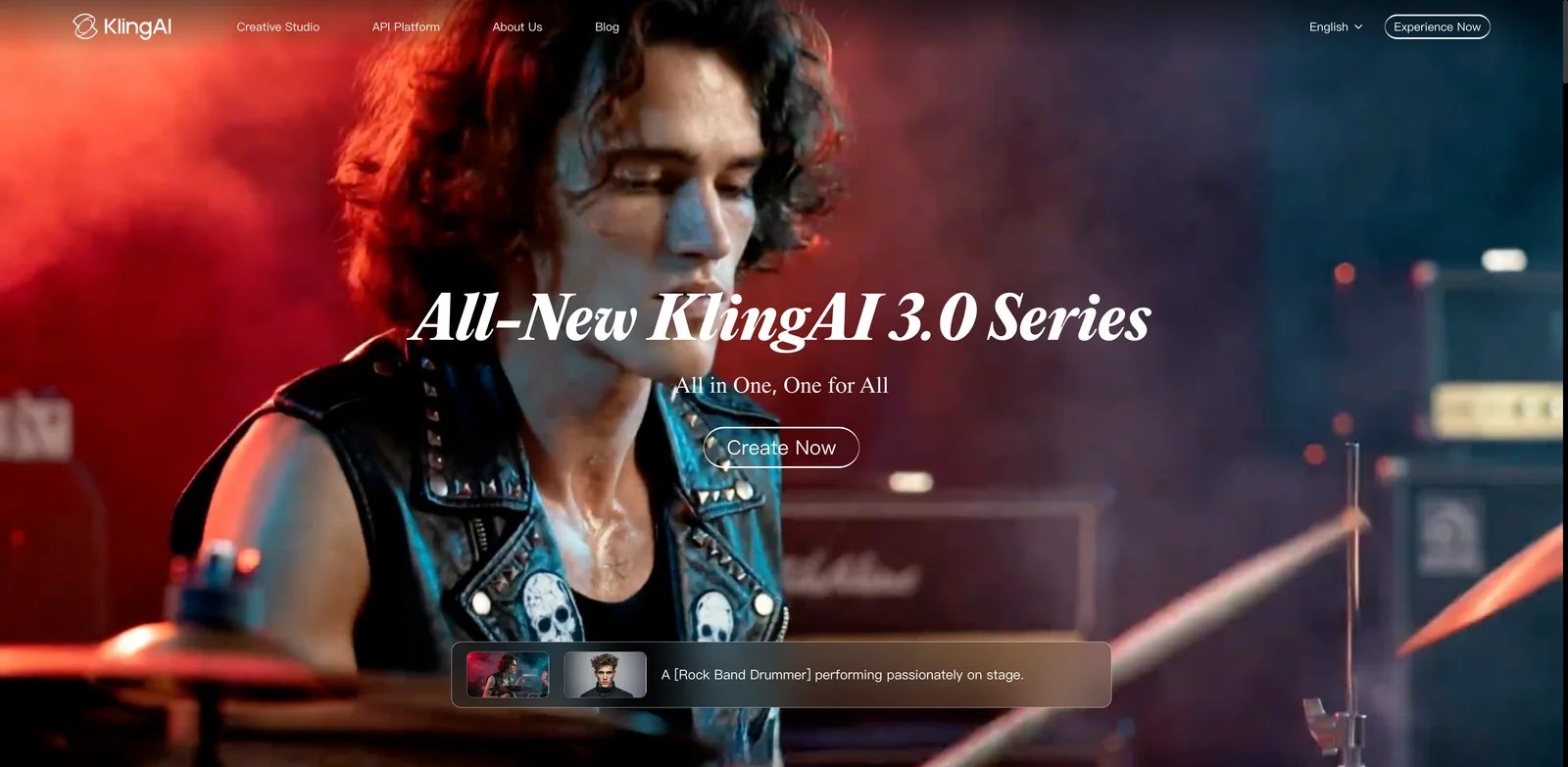 Kling AI interface showing action-driven video model