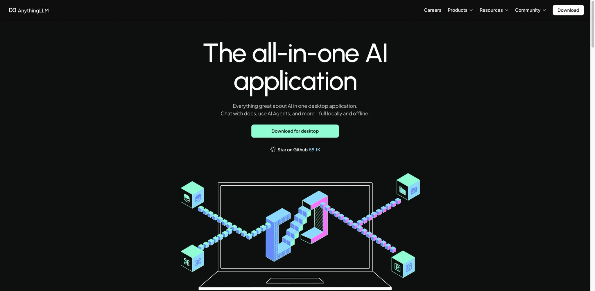 AnythingLLM interface showing self-hosted workspace with custom local model and document workspace selector