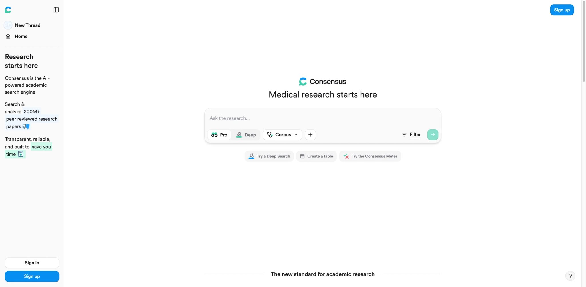 Consensus interface showing a research question with evidence-typed answers from peer-reviewed papers