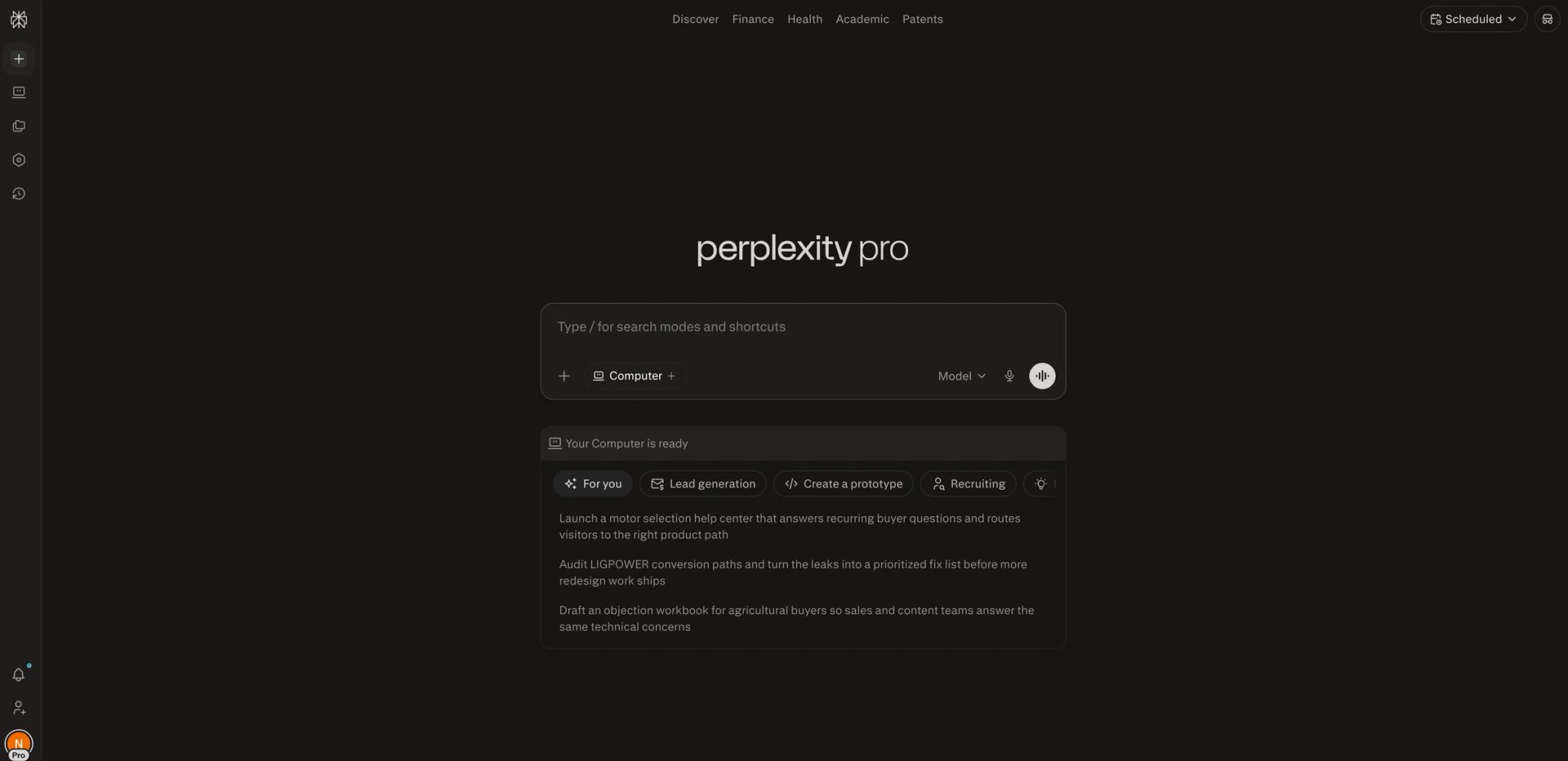 Perplexity interface showing a Spaces project with search-grounded answers and inline citation links