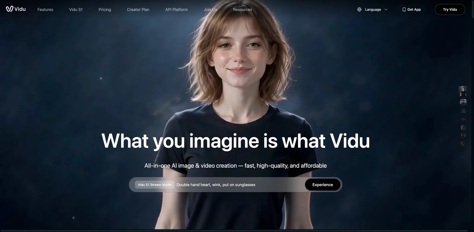 Vidu interface showing reference-driven AI video generation workflow